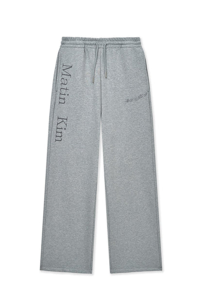 MATIN KIM - essential logo sweatpants in grey 2