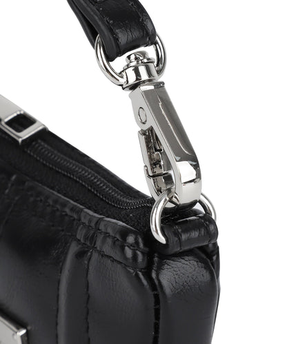 MATIN KIM - half shirring ribbon charm in black 13