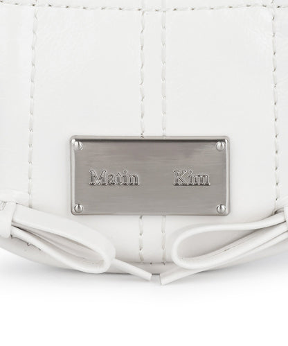MATIN KIM - half shirring ribbon charm in ivory 12
