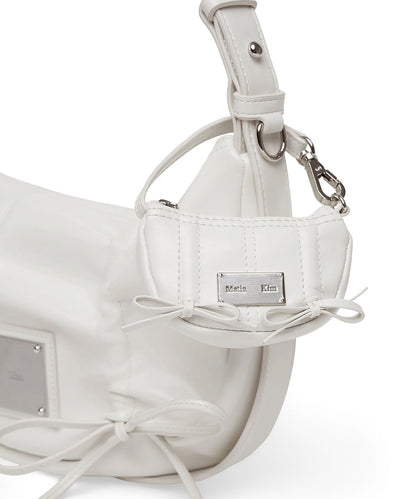 MATIN KIM - half shirring ribbon charm in ivory 7