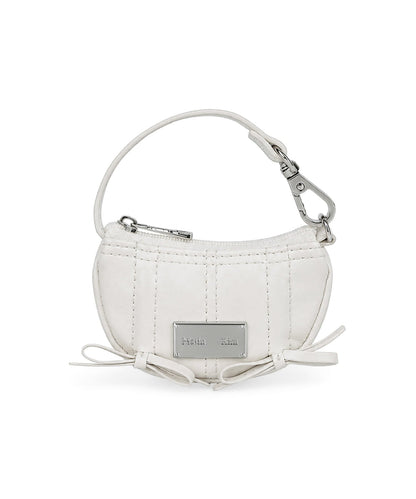 MATIN KIM - half shirring ribbon charm in ivory 10