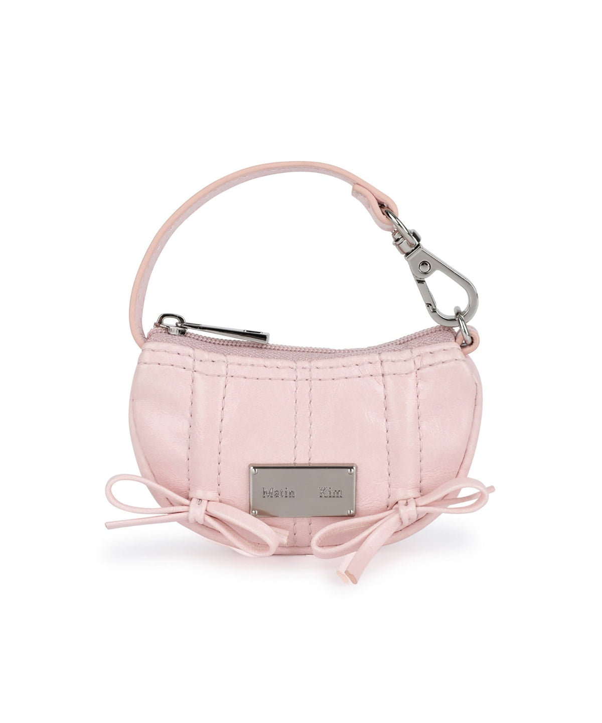 MATIN KIM - half shirring ribbon charm in light pink 3