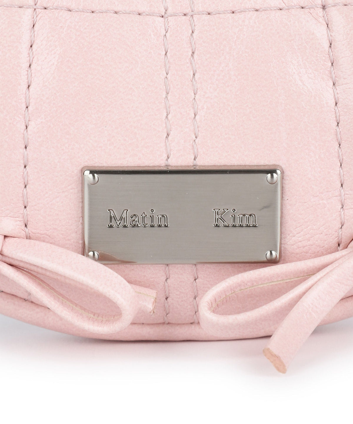 MATIN KIM - half shirring ribbon charm in light pink 5