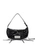 MATIN KIM - half shirring ribbon round bag in black 1