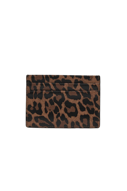 MATIN KIM - leopard vintage card wallet in brown 6