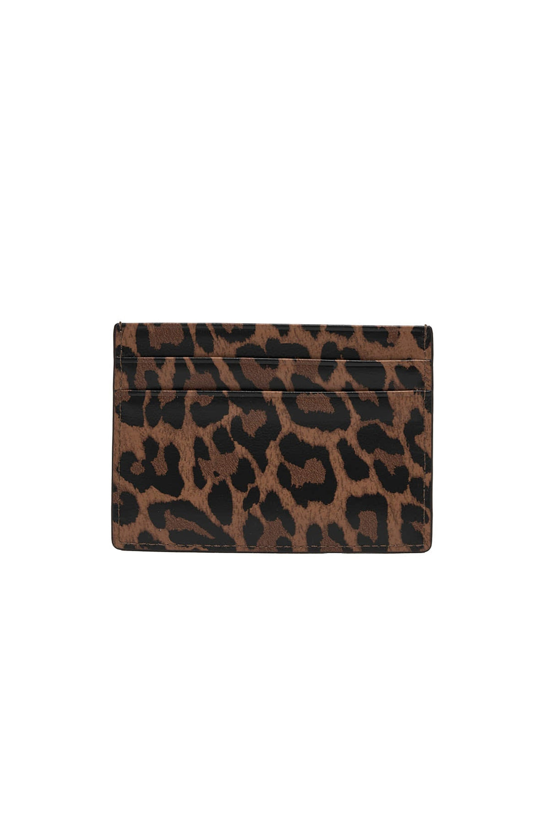 MATIN KIM - leopard vintage card wallet in brown 2