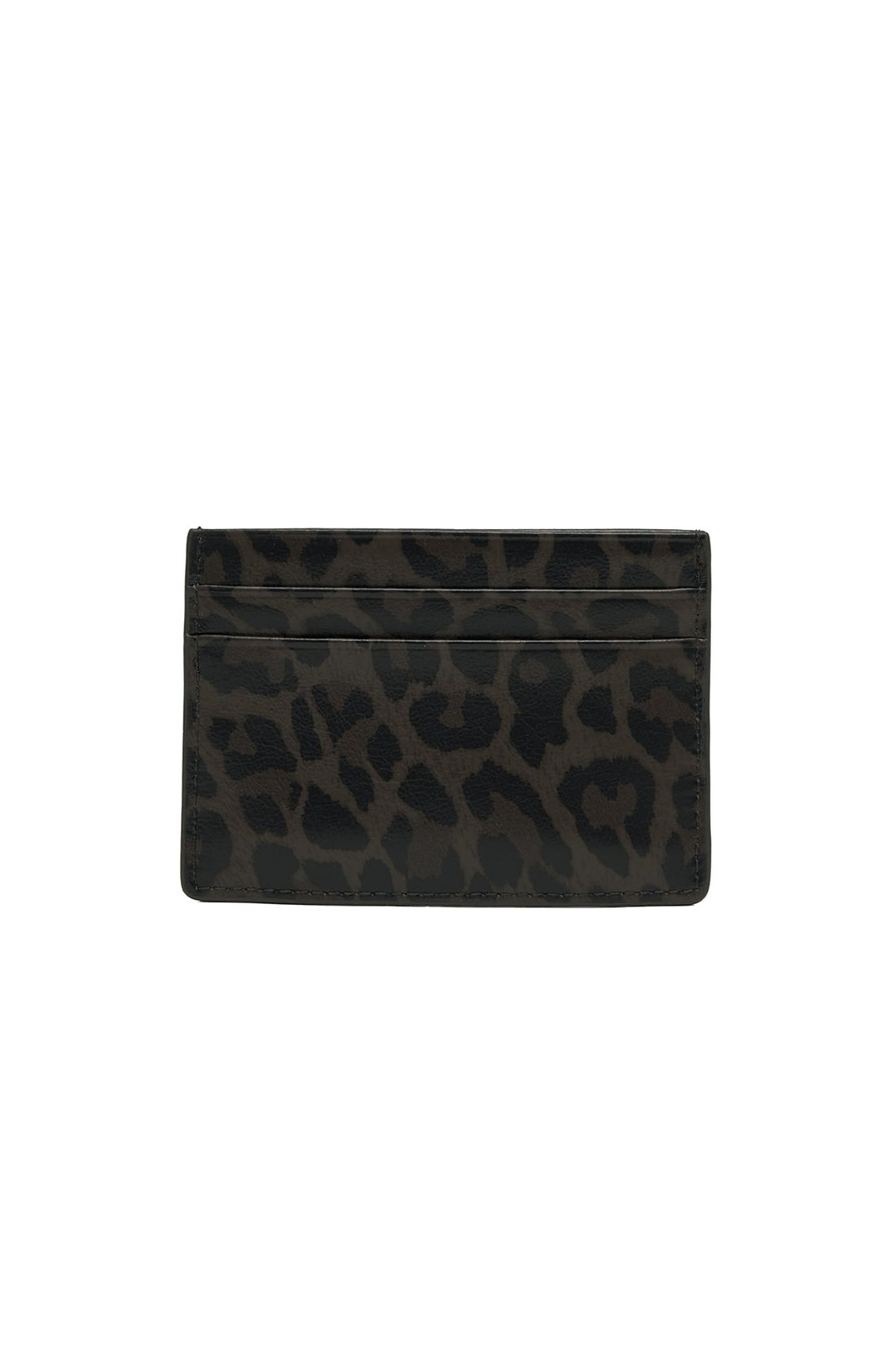 MATIN KIM - leopard vintage card wallet in charcoal 2