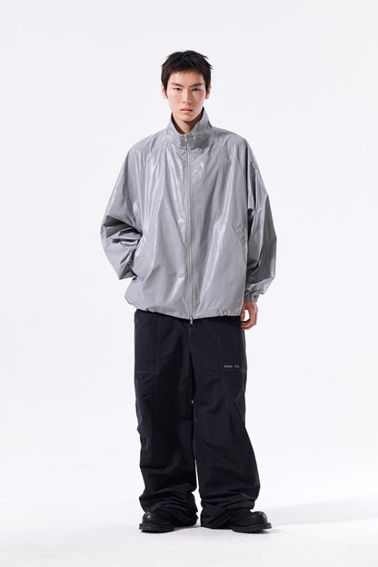 MATIN KIM - logo coating jumper for men in dark grey 18