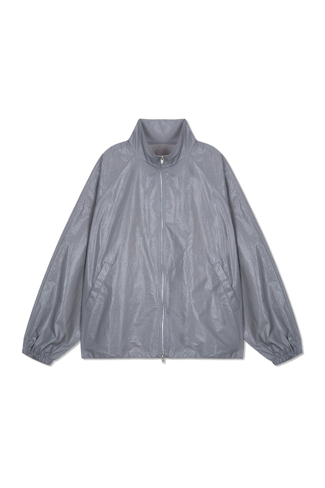 MATIN KIM - logo coating jumper for men in dark grey 1