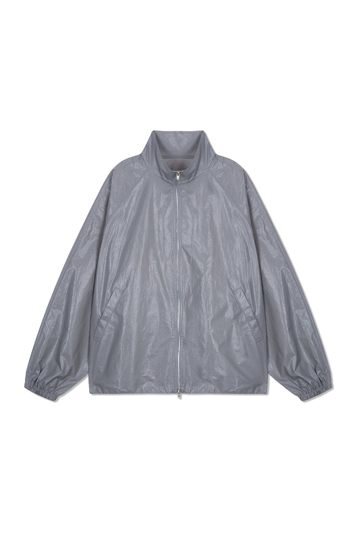 MATIN KIM - logo coating jumper for men in dark grey 1