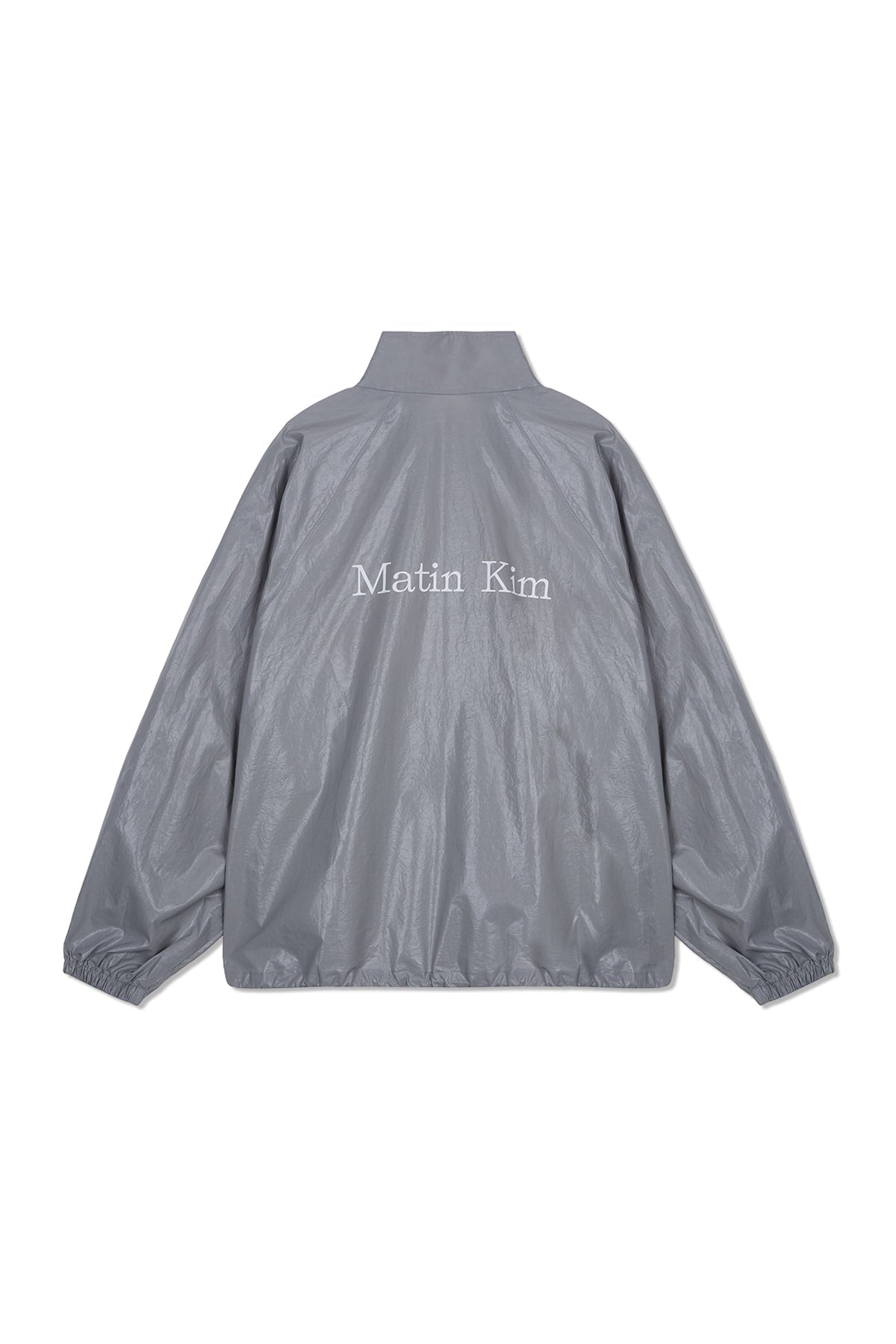 MATIN KIM - logo coating jumper for men in dark grey 12