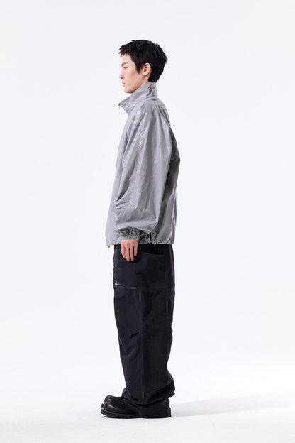 MATIN KIM - logo coating jumper for men in dark grey 6