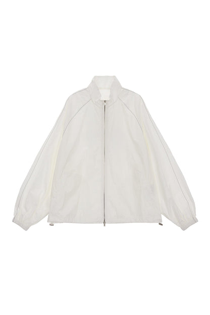 MATIN KIM - logo coating jumper for men in ivory 5