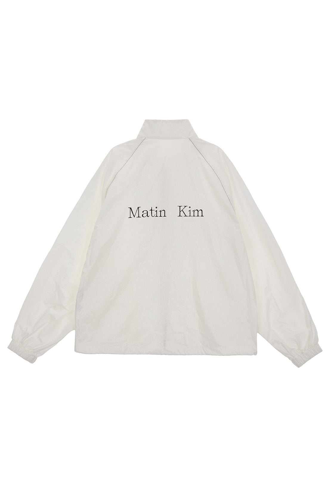 MATIN KIM - logo coating jumper for men in ivory 2