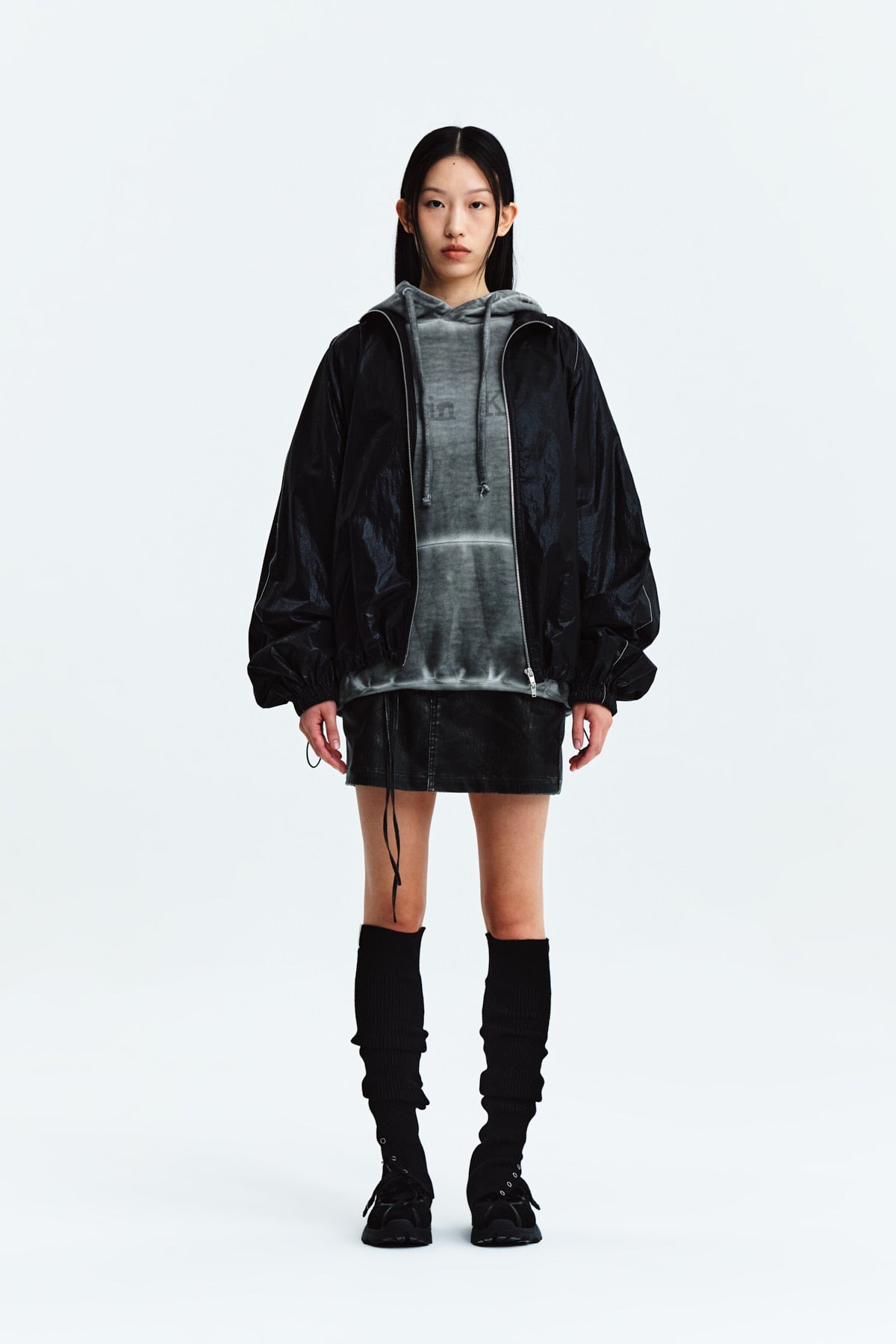 MATIN KIM - logo coating jumper in black 6