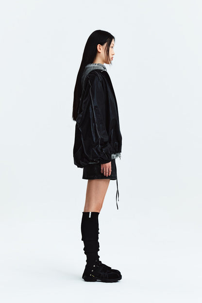 MATIN KIM - logo coating jumper in black 7