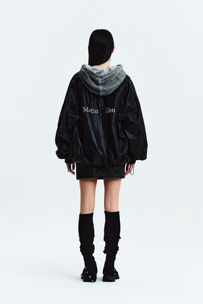 MATIN KIM - logo coating jumper in black 8