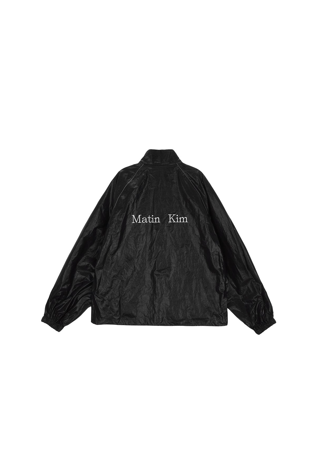 MATIN KIM - logo coating jumper in black 1