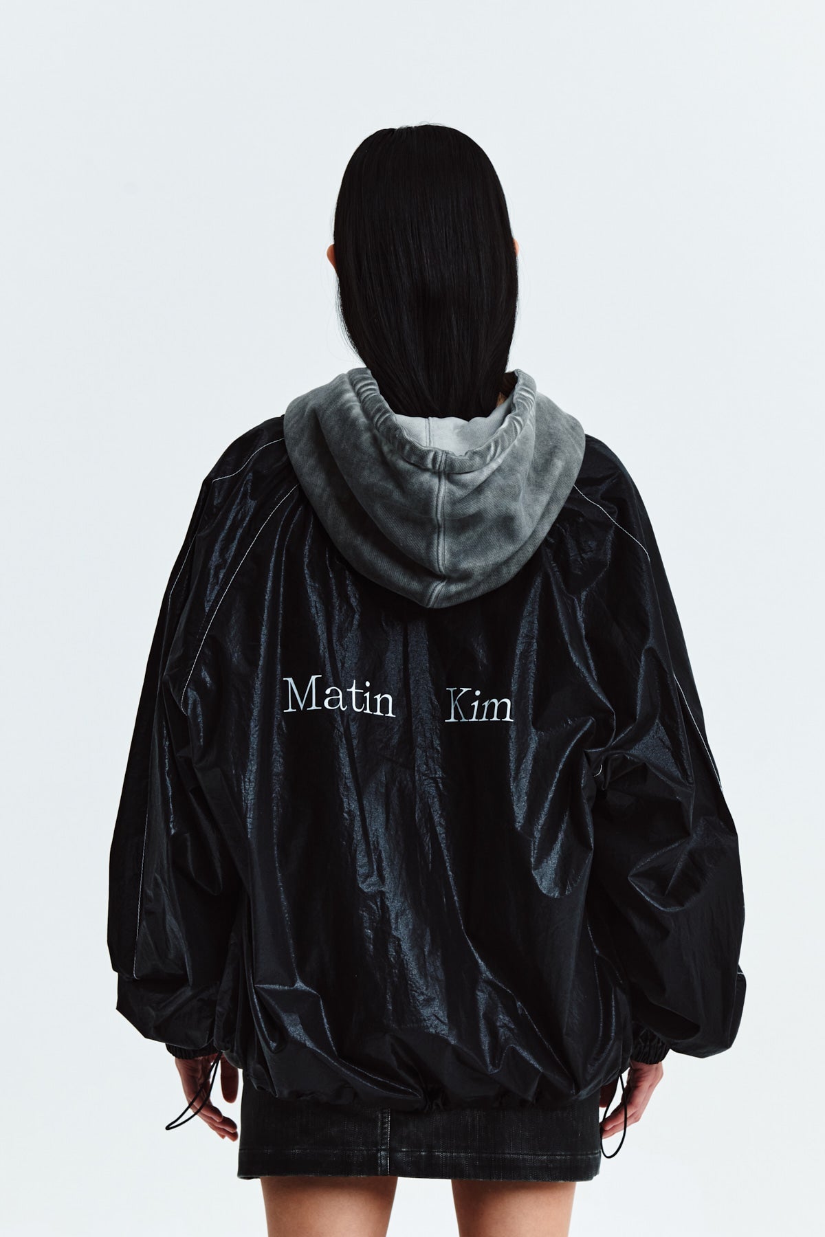 MATIN KIM - logo coating jumper in black 23
