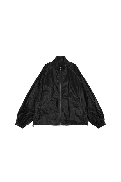MATIN KIM - logo coating jumper in black 2