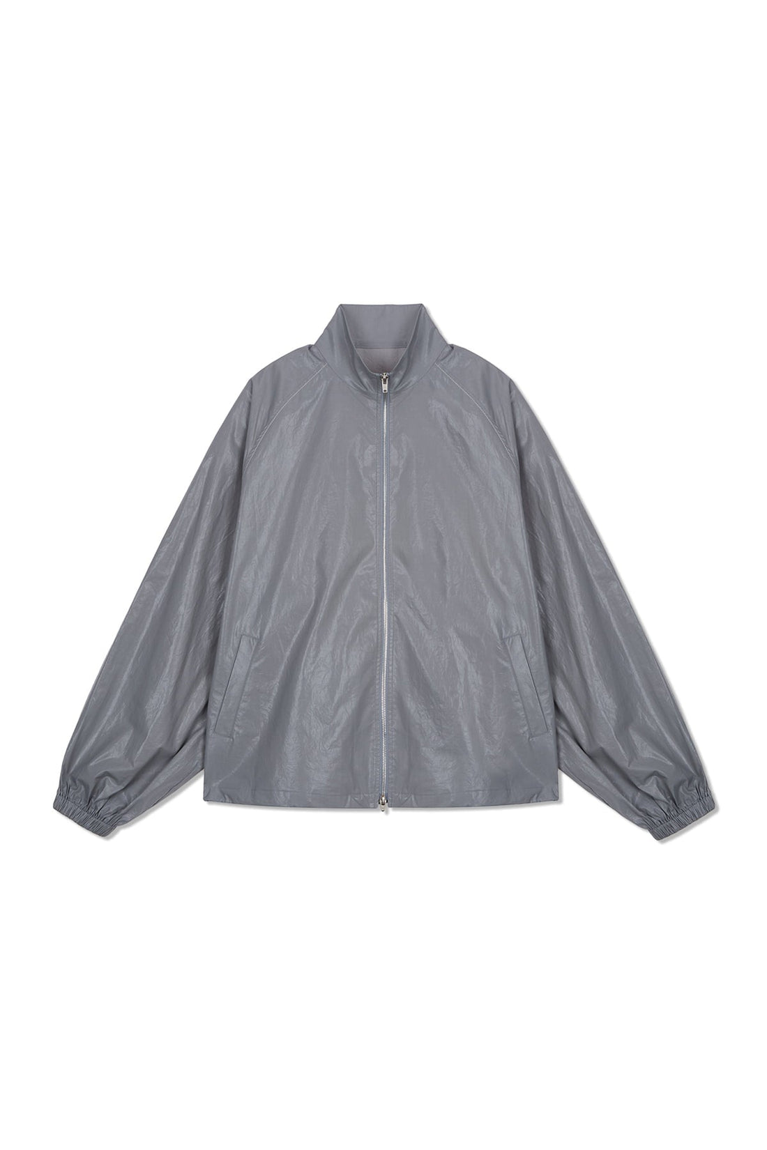MATIN KIM - logo coating jumper in dark grey 1