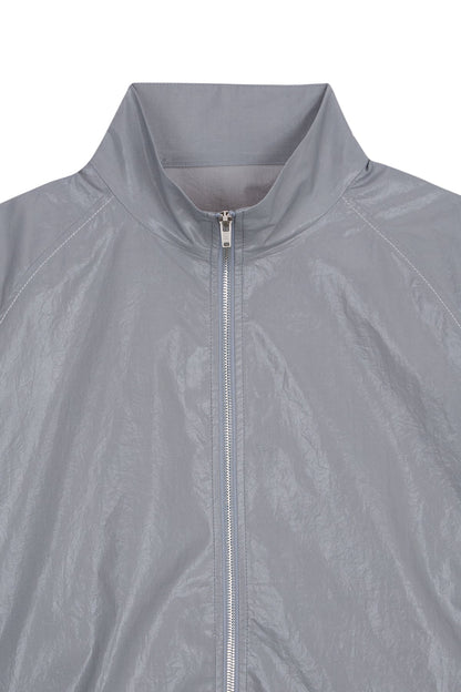 MATIN KIM - logo coating jumper in dark grey 4