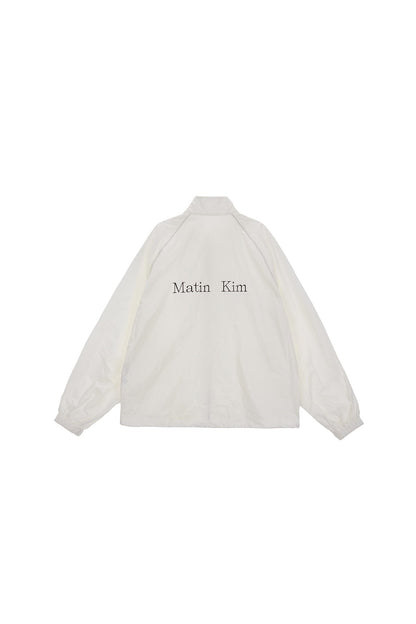 MATIN KIM - logo coating jumper in ivory 10