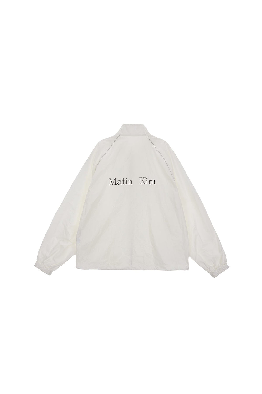 MATIN KIM - logo coating jumper in ivory 1