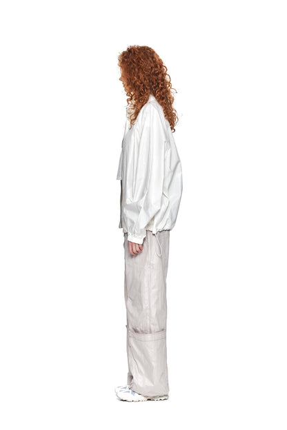 MATIN KIM - logo coating jumper in ivory 16