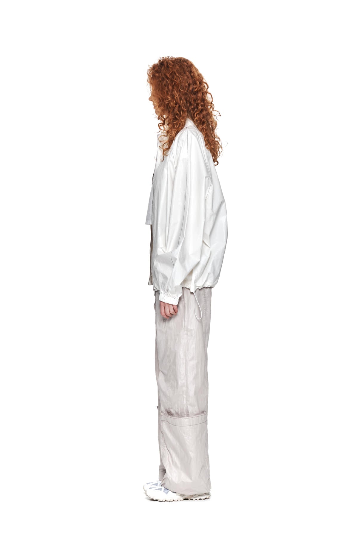 MATIN KIM - logo coating jumper in ivory 6