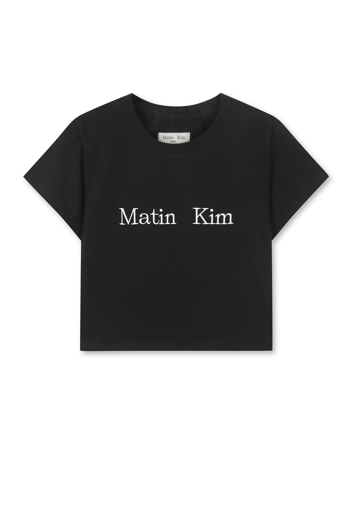 MATIN KIM - logo crop top in black 1