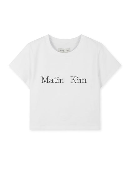 MATIN KIM - logo crop top in white 2