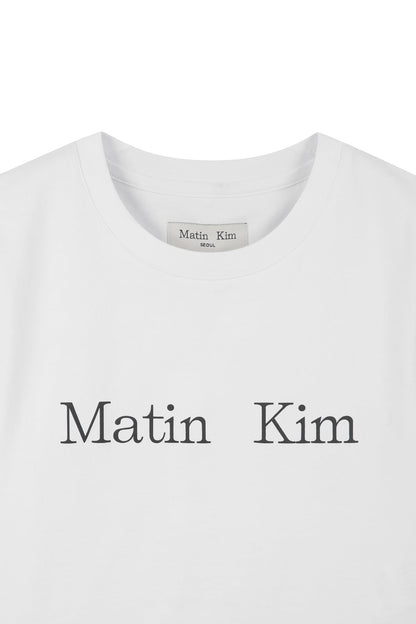 MATIN KIM - logo crop top in white 5