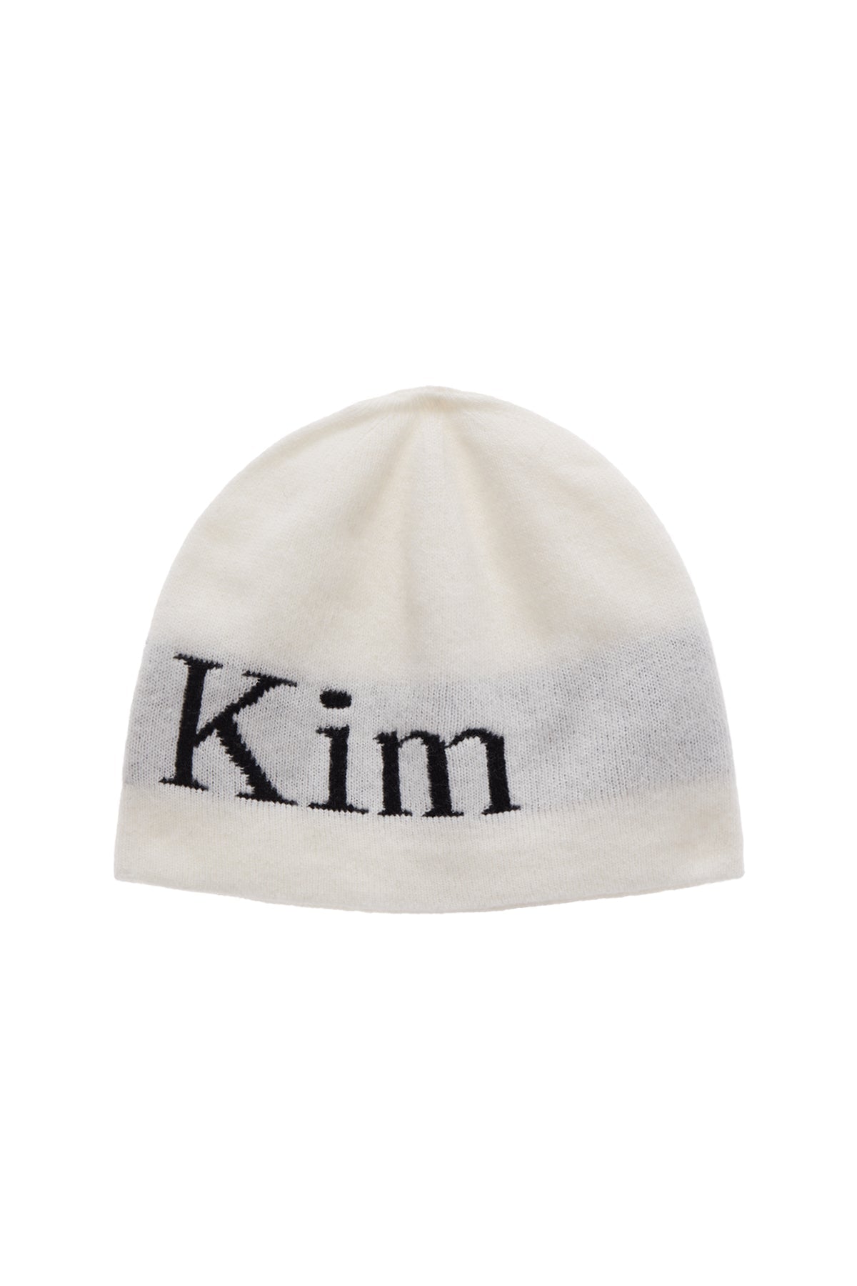 MATIN KIM - logo jacquard short beanie in white 10