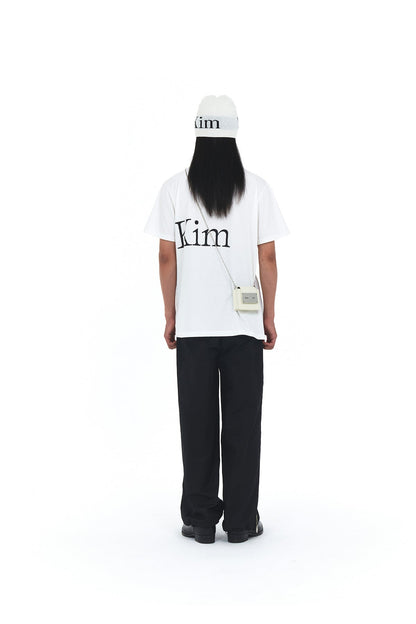 MATIN KIM - logo jacquard short beanie in white 6