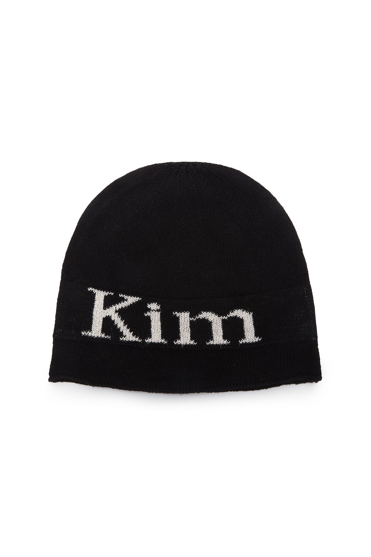MATIN KIM - logo linen short beanie in black 3