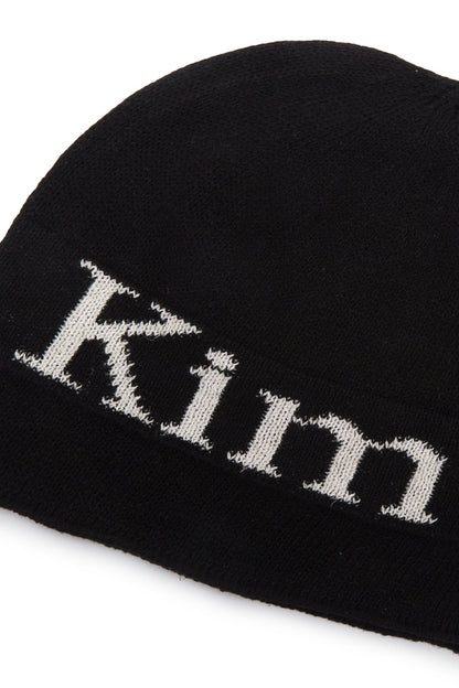 MATIN KIM - logo linen short beanie in black 9
