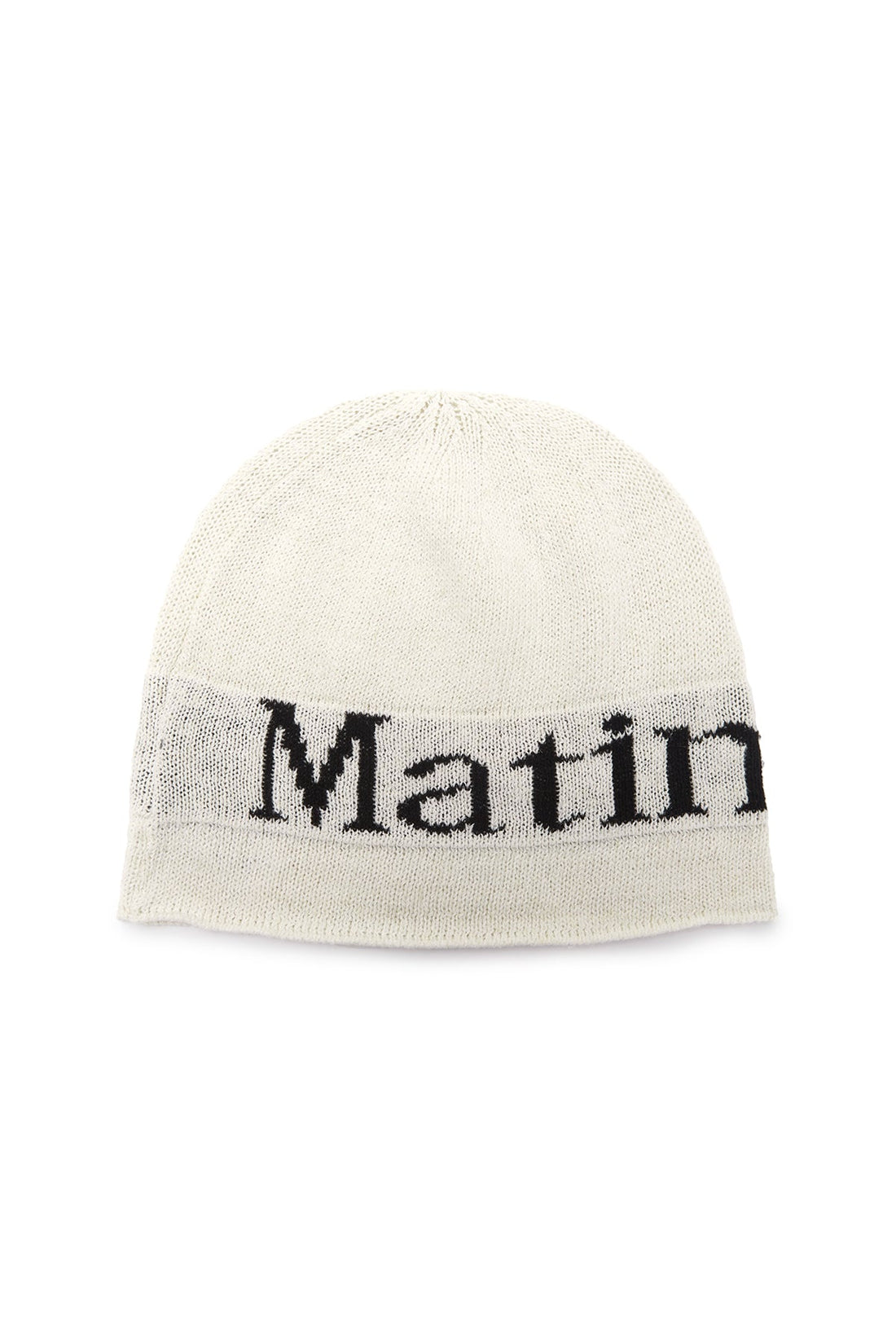 MATIN KIM - logo linen short beanie in white 1