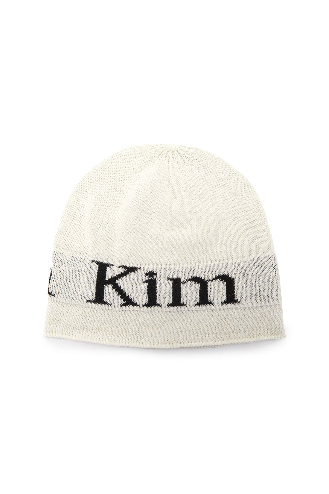 MATIN KIM - logo linen short beanie in white 2