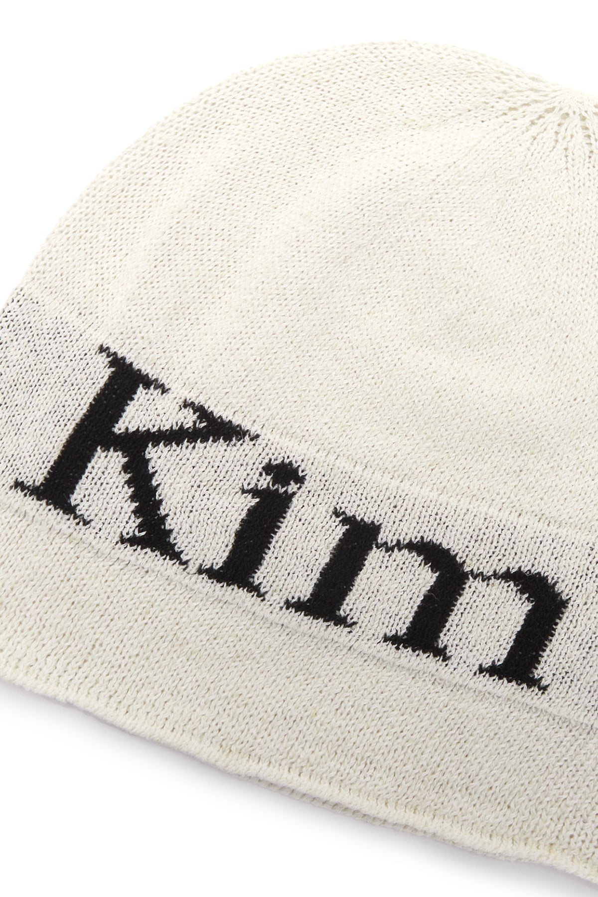 MATIN KIM - logo linen short beanie in white 3