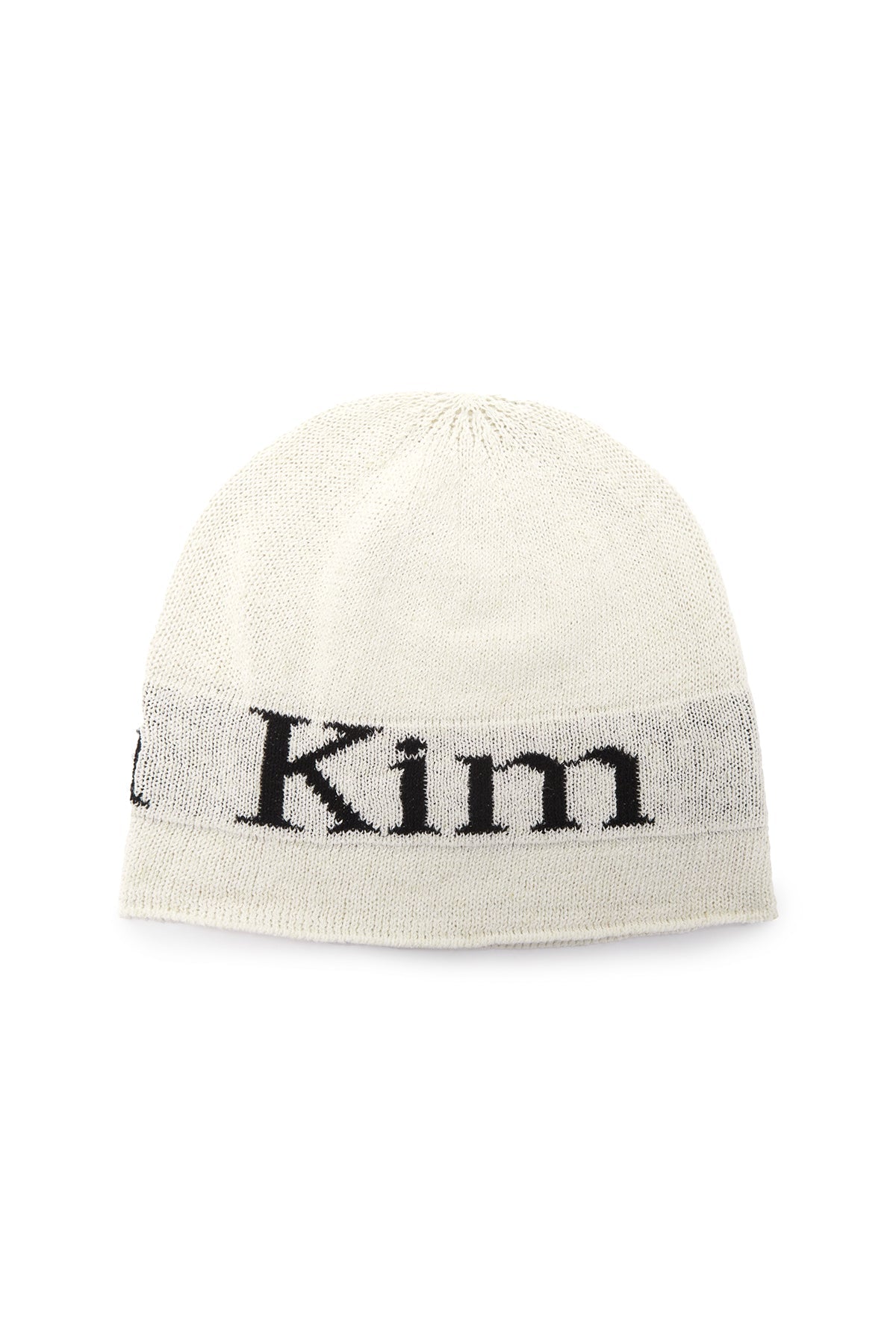 MATIN KIM - logo linen short beanie in white 5