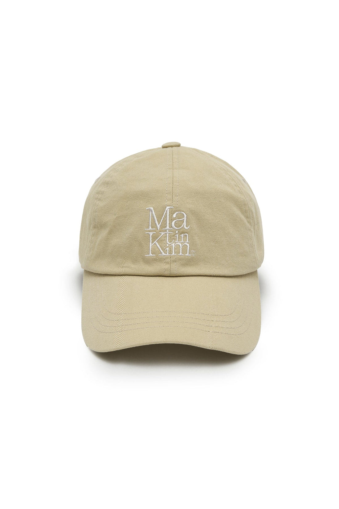 MATIN KIM - matin block logo ball cap in beige 1