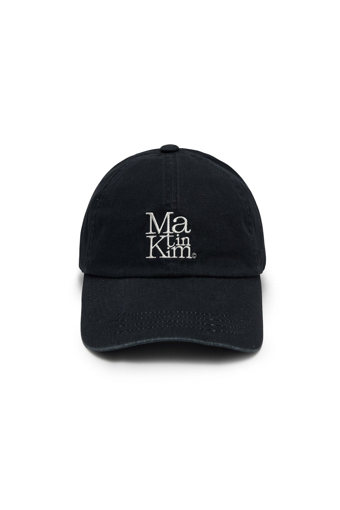 MATIN KIM - matin block logo ball cap in dark navy 1
