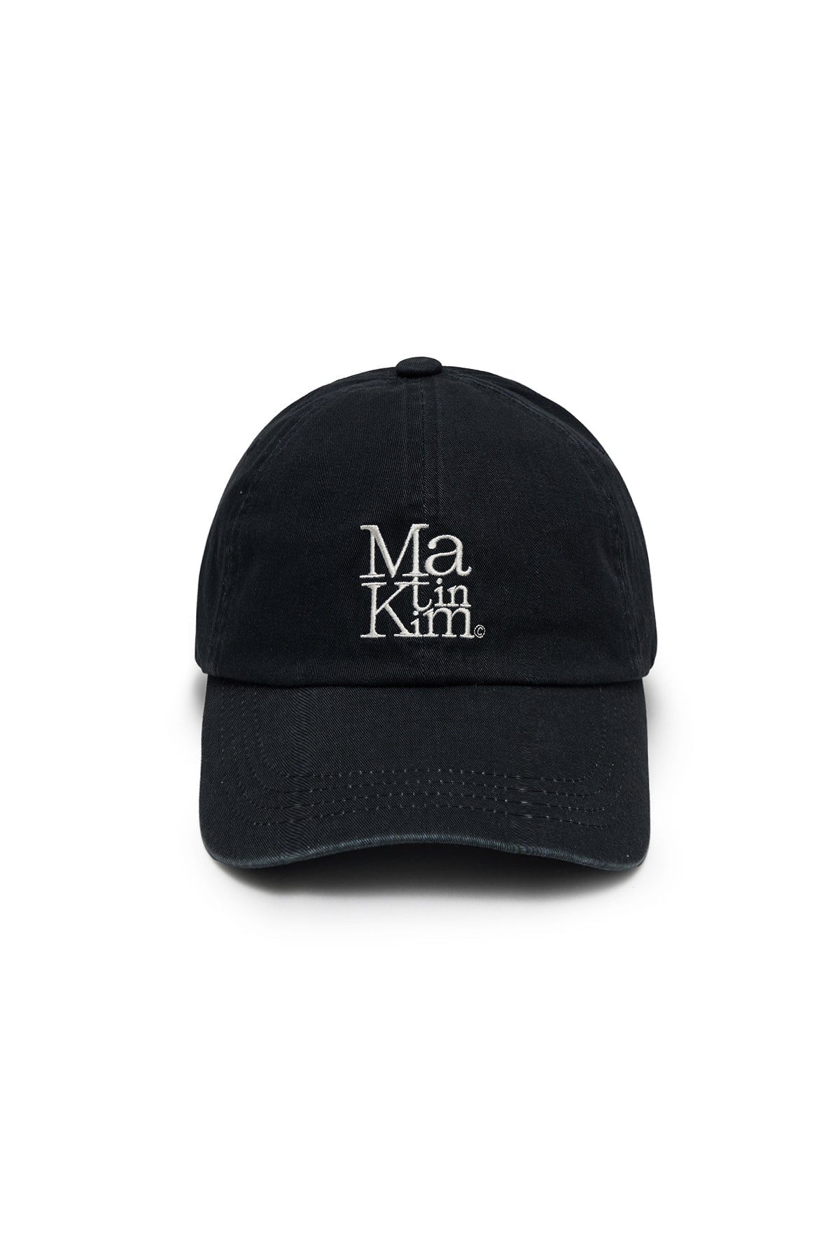 MATIN KIM - matin block logo ball cap in dark navy 1