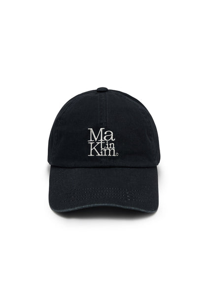 MATIN KIM - matin block logo ball cap in dark navy 1