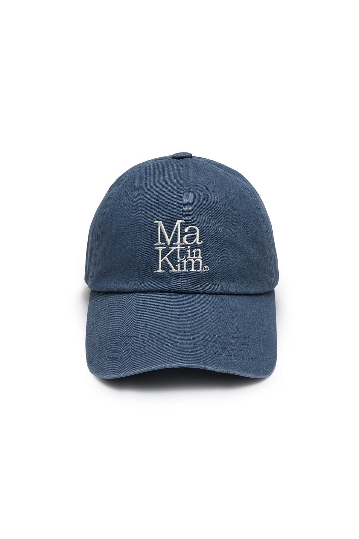 MATIN KIM - matin block logo ball cap in smoke blue 5