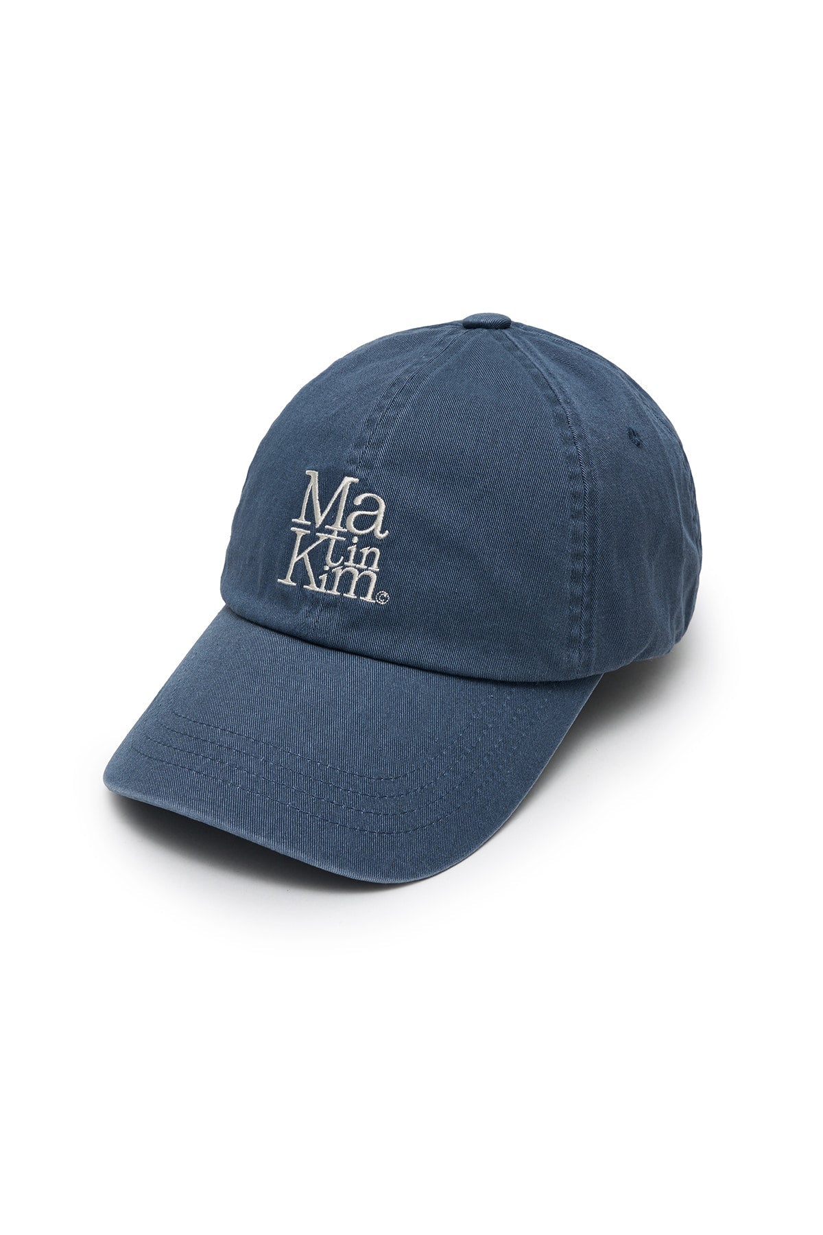 MATIN KIM - matin block logo ball cap in smoke blue 6
