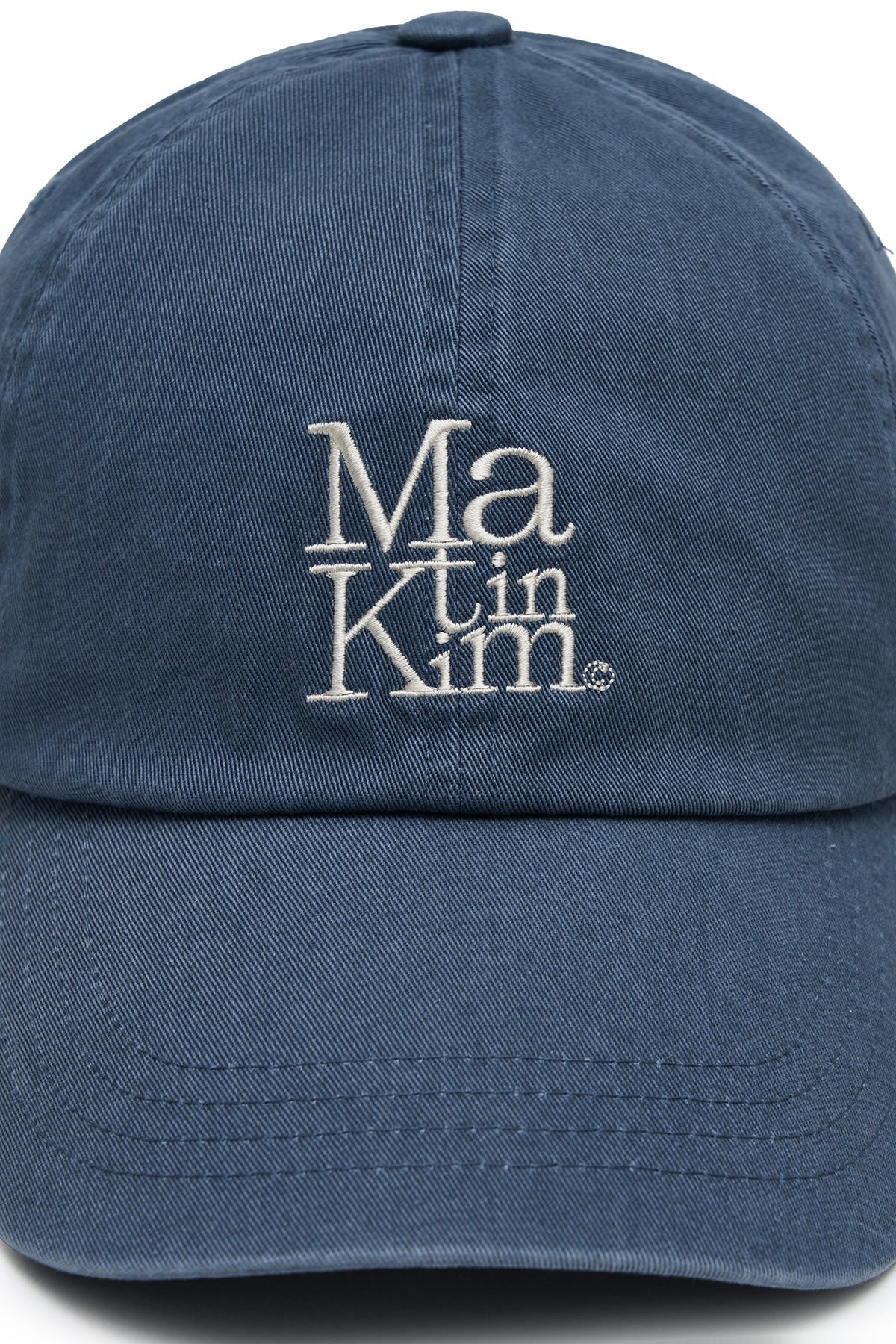 MATIN KIM - matin block logo ball cap in smoke blue 4
