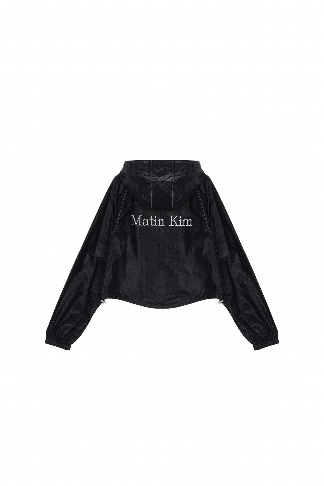 MATIN KIM - matin crop hoody coating jumper in black 1