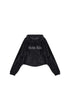 MATIN KIM - matin crop hoody coating jumper in black 1